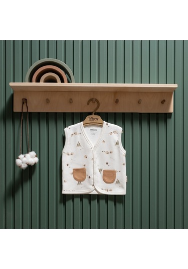Tiffany Baby Happy Lambs Organik Theme Yelek 33005 Ekru