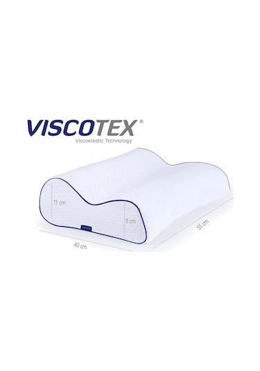 Viscotex Yüksek Ortopedik Boyun Destekli Yastık 55 x 40 x 13 / 11 CM