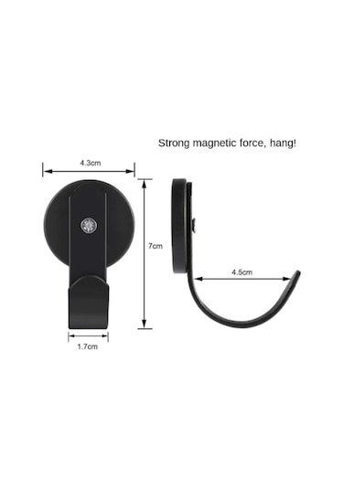 Xindoker Siyah Güçlü Mıknatıslı Askı - 3kg Taşıma Kapasiteli, Metal Yüzeyler İçin, 2'li Paket Siyah