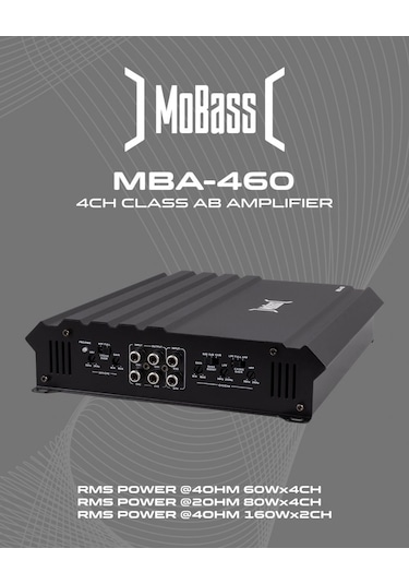 Mobass Mba-460-4x60w Rms-kaliteli 4 Kanal Mini Yeni Nesil Anfi