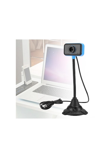 Vkemall Ofis Ve Toplantılar İçin 480p Çözünürlükte Dürtüye Dayanıklı Abs Malzeme İle 360 Derece Dönebilen Uzun Çubuk Web Kamerası