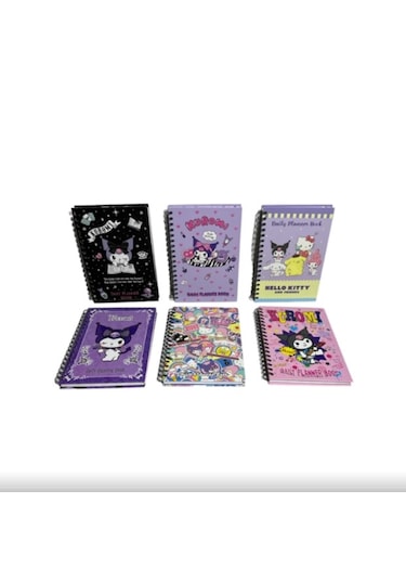 Hello Kitty&kuromi Spiralli Sert Kapak Stickerlı Planner