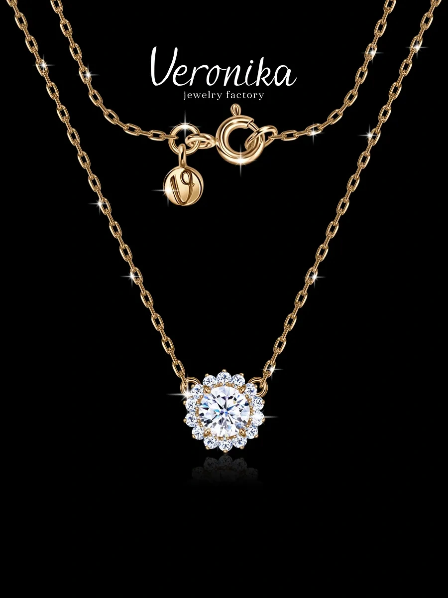 Veronika 925 Ayar Gümüş Altın Kaplama Taşlı Gerdanlik 462154616 Altın