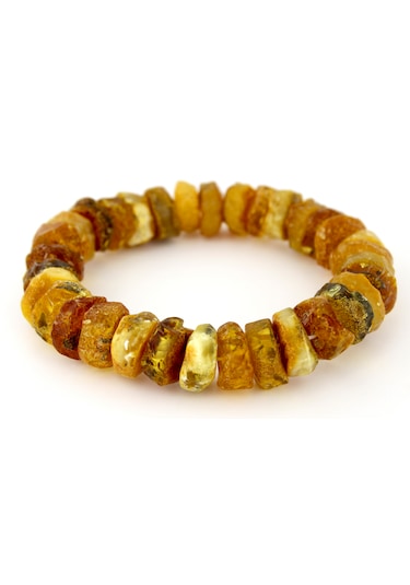 Kehribar Bileklik Amorf Tasarım Ambergold Blk23-132 Çok Renkli