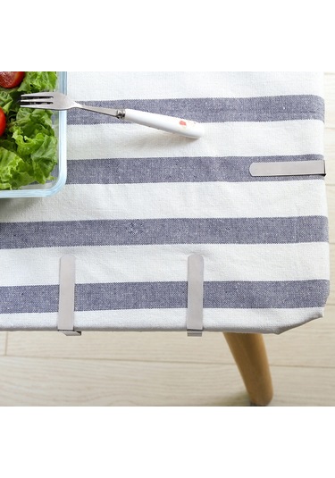 Xiyyadms Paslanmaz Çelik 6'lı Masa Örtüsü Kıskacı - Dış Mekan, Restoran, Piknik İçin Pratik Tutucu Diğer