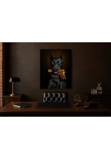 Mafia Köpek Doberman Cam Tablosu Ev Hediyesi Kırılmaz Lüks Modern Cam Tablo