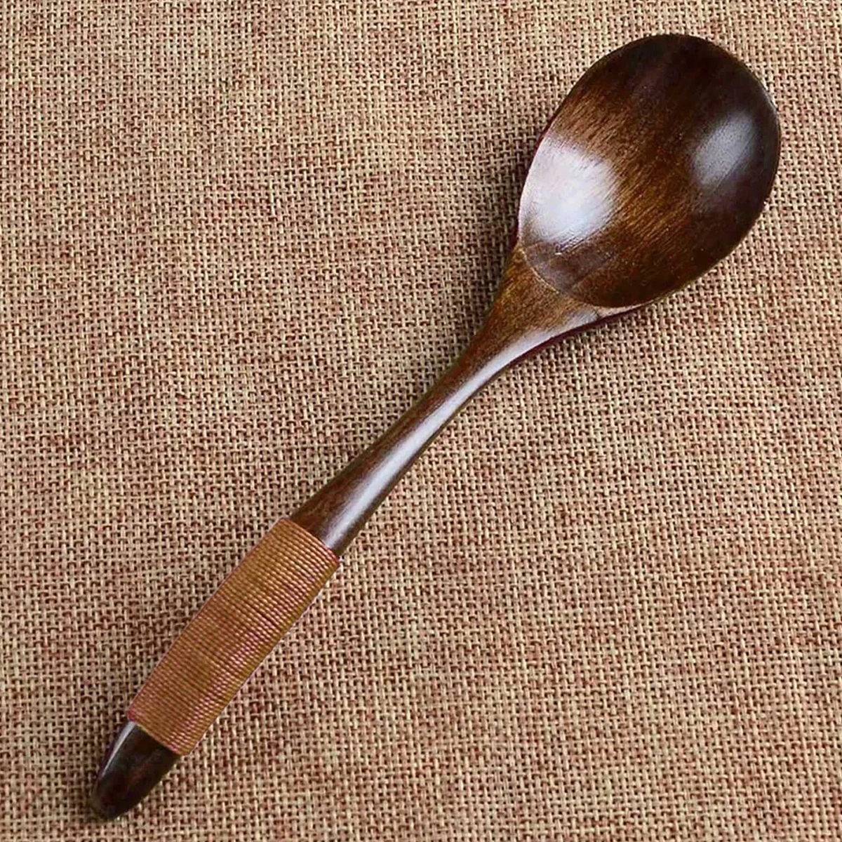 Youmex El Yapımı Ahşap Kaşığı - Dayanıklı Tek Parça Tasarım, Dondurma Ve Tatlılar İçin Mükemmel, 18 Cm Doğal Ahşap Haki