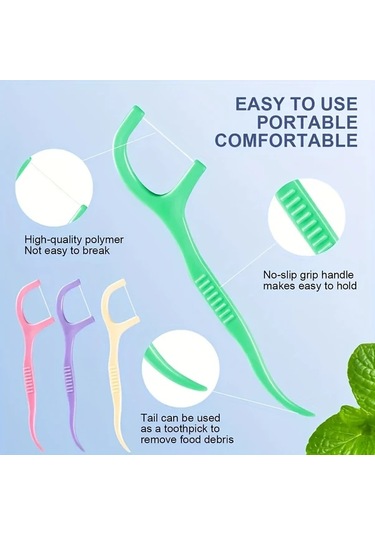 Willowhaven 50 Adet Rastgele Aromalı Diş İpi Çubukları Derin Temizlik Ev Seyahat Ağız Bakımı