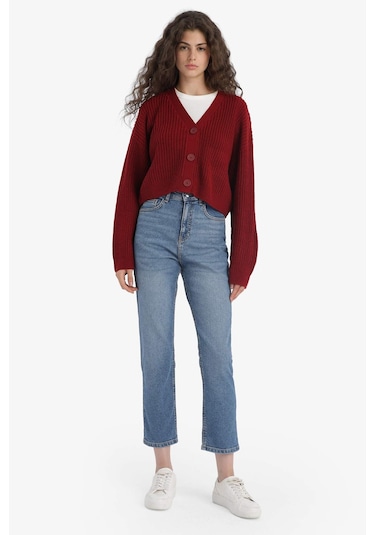 Defacto Regular Fit V Yaka Hırka U2052az25wnbr456 Bordo Defacto Regular Fit V Yaka Hırka U2052az25wnbr456 Bordo