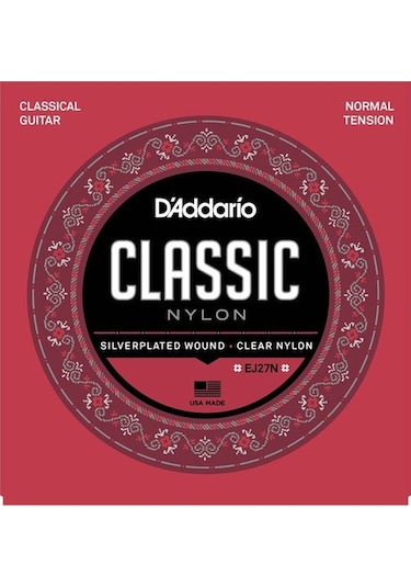 D'addario Ej27N Klasik Tel Set Naylon Normal Tension Silver