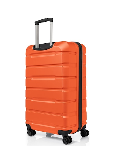 Unisex 4 Tekerli Kilitli Büyük Boy Valiz Bavul Turuncu