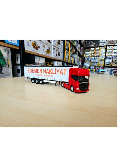 1/64 Ölçek Kırmızı Scanıa R730 Tır Maketi 25 Cm Boy