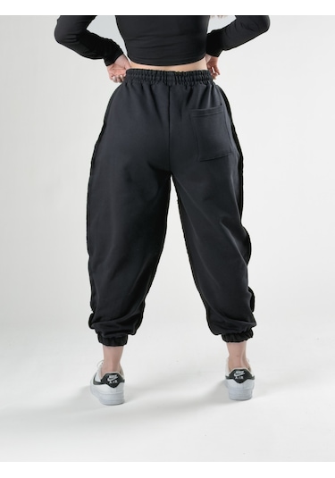 Cocopelli Dikiş Detaylı Siyah Kadın Jogger Pantolon Coc2758 Siyah