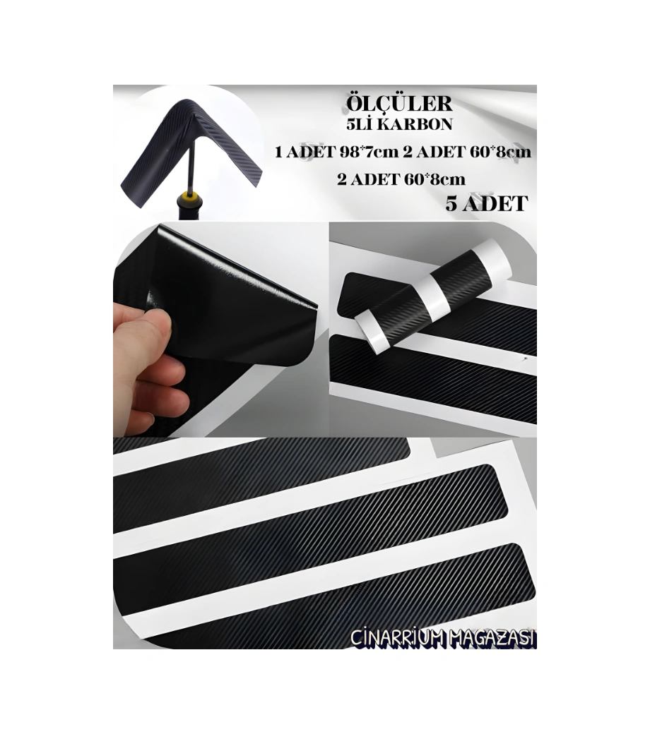 Fiat Bravo Bağaj Ve Kapı Eşiği Karbon 5li Sticker Yerli Üretim Set