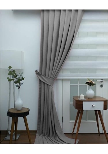 Evdepo Home Deniz Soft Pileli Fon Perde Gri