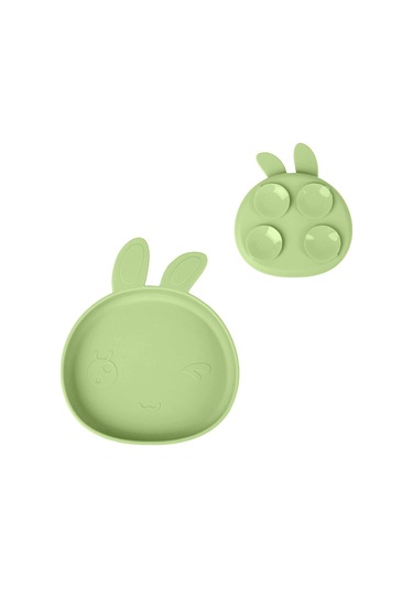 Jianfan Bebek Silikon Mama Tabağı Kendiliğinden Beslenme Eğitimi Vakumlu Kase Yeşil