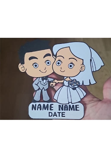 Düğün Çifti Adınız Ve Tarih Magnet