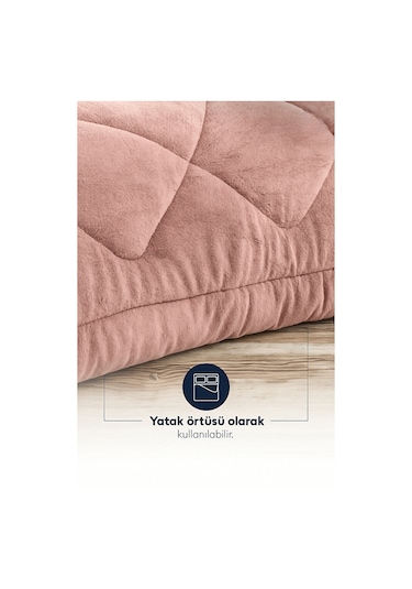 Çift Kişilik Çift Taraflı 195x215 Lüx Welsoft Yorgan Pudra Çok Renkli