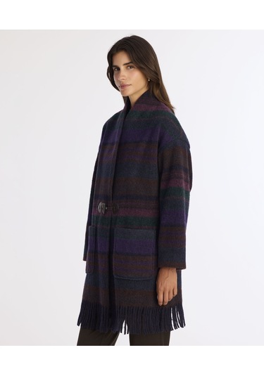 Yargıcı Geniş Şal Yaka Uzun Kol Palto 25kkpl5010x 049 Mor