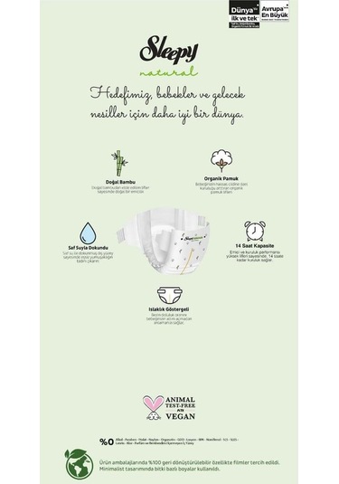 Sleepy Bebek Bezi Natural Beden:4 7-14kg Maxi 100 Adet Ultra Pk 4 Numara