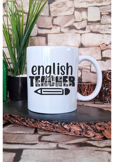 English Teacher Klasik Baskılı İngilizce Öğretmeni Hediyelik Baskılı Çay Kahve Sunum Kupa Bardak Beyaz