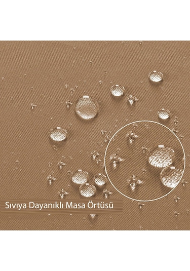 Sıvı Geçirmez Dertsiz Keten Masa Örtüsü Vizon