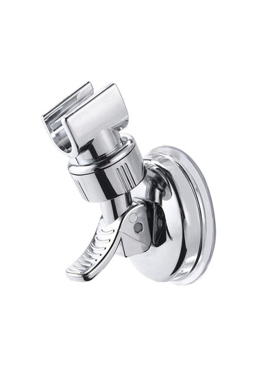 Duş Başlığı Ahize Tutucu Krom Banyo Duvara Montaj Ayarlanabilir Emme Braketi Gümüş