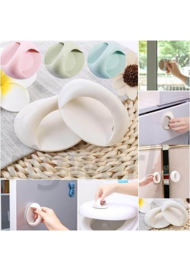 Büro Ev Ofis Yazlık Mobilyası İçin Tekli Yapışkanlı Tutacak Kulp Renkli