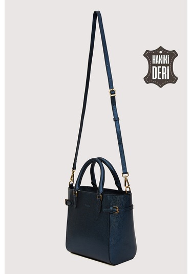 Hakiki Deri Kadın El Çantası Lacivert Smr7922 Lacivert