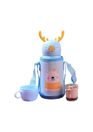 Ruicheng 500 Ml. Paslanmaz Çelik Taşınabilir Yalıtımlı Çocuk Suluklar Mataralar C8y2bw MAvi