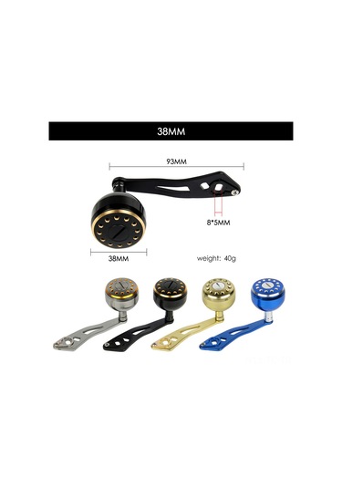 Skycity Metal Baitcasting Makine Kolu - 38mm Altın Metal Top, 8 5mm Tek Kollü, Çoğu Makineye Uygun