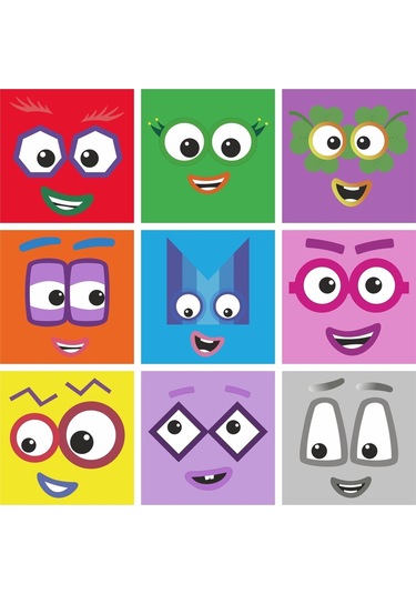 Number Blocks Matematik Eğitici Birim Küp Snapcubes /71-80 Sticker 18 Pcs