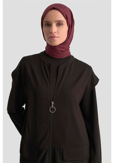 Armine File Yelekli Örme Takım 25kd1803 Siyah Siyah