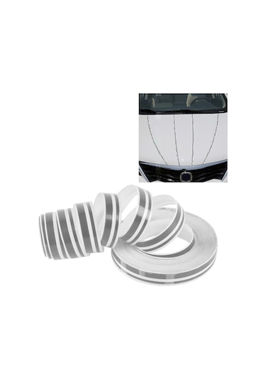 Cbtx 12MM 9.8M Kendinden Yapışkanlı Dekoratif Araç Şerit Bant Hattı Gri