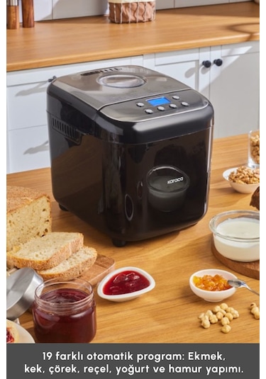 Karaca Bake Compact 19 in 1 Çok Fonksiyonlu Reçel - Yoğurt - Hamur Yoğurma ve Ekmek Yapma Makinesi
