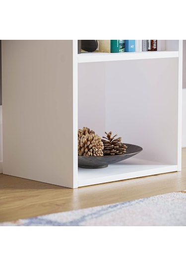 4 Raflı Kitaplık Mdf Çok Amaçlı Raf Beyaz