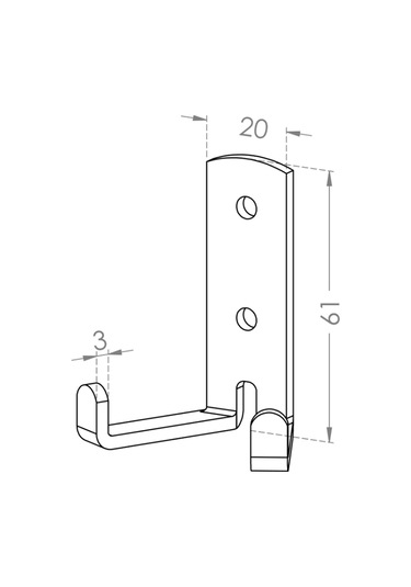 Siyah Koç Askı Çelik - Metal Okul Çanta Şemsiye Mont Askılığı - Vestiyer Duvar Askısı