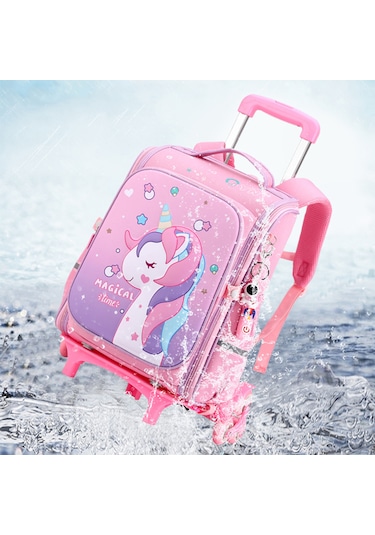 Econicword Okul Çantası Tekerlekli Sırt Çantası Arabası Öğrenci A