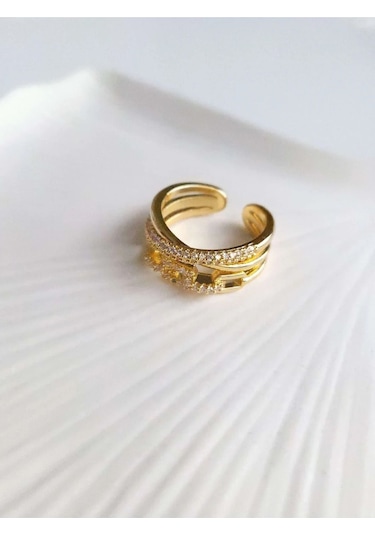 Vip Gold Ayarlanabilir Zincir Yüzük Sevgiliye Hediye Altın