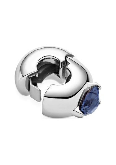 Nur Silver Mavi Kalp Detay Durdurucu Gümüş Charm Nur-bl10008