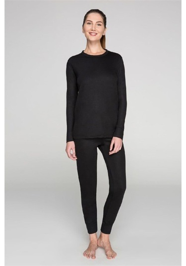 Yetişkin Termal Içlik Takım Kayak Doğa Sporları Siyah-haki