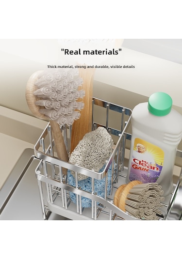 Youtek Sıcak Su Armatürü Lavabo Sünger Çöp Sepeti, Çelik Çelik Malzeme, Ev Ofis Mutfak Depolama Organizer, Renk: Siyah Diğer