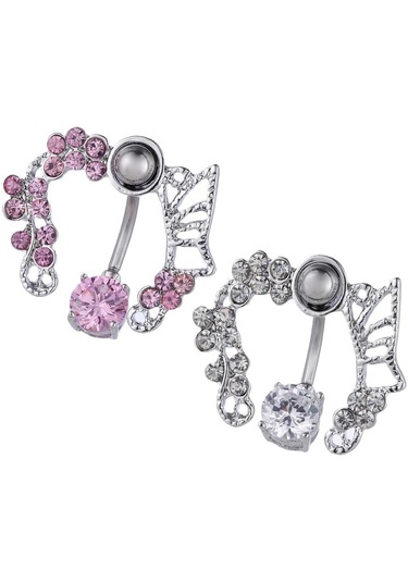 Dolıty Zirkon Göbek Halkası Belly Button Body Piercing Gümüş Gümüş