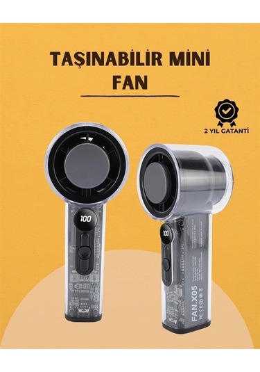 Yüksek Verimli Soğutmalı El Fanı 100 Seviye Hız Kontrolü 6 Saat Pil Ömrü