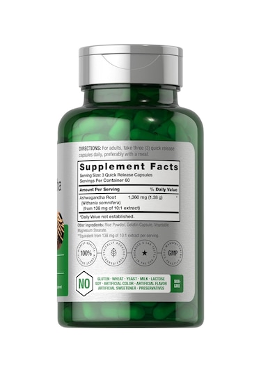 Horbaach Ashwa/gandha Root Extract Supplement 1380mg 180 Capsules