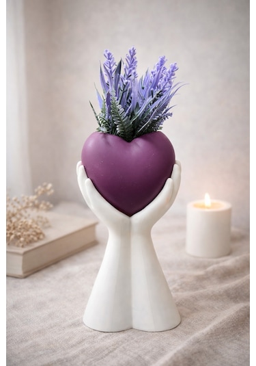 Dekoratif Pinterest Lüks Saksı + Bitki - 25 Cm Gri