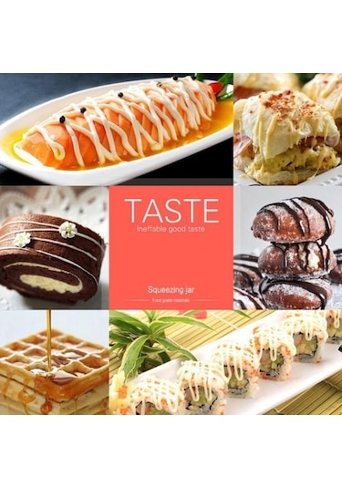 Kırmızı 4 Adet Mutfak Plastik Baharat Dağıtım Şişeleri Kapaklı Çok Fonksiyonlu Pigment Sıkılabilir Şişe 250ml Bpa Kırmızı