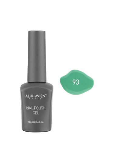 Alix Avien Yeşil Kalıcı Oje 93-yoğun Renk Veren Jel Oje 12 Ml-nail Uv Gel Polish 93