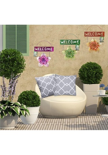 Balkon,bahçe Ve Oda Hoşgeldiniz Tabelası 3 Lü Set Çiçekli 26x20x0 Diğer