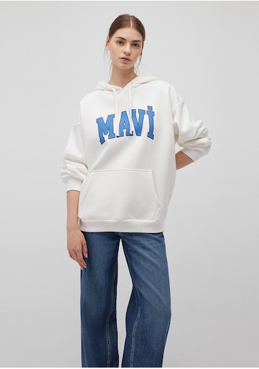 Mavi - Mavi Logo Baskılı Beyaz Sweatshirt 1600361-81964
